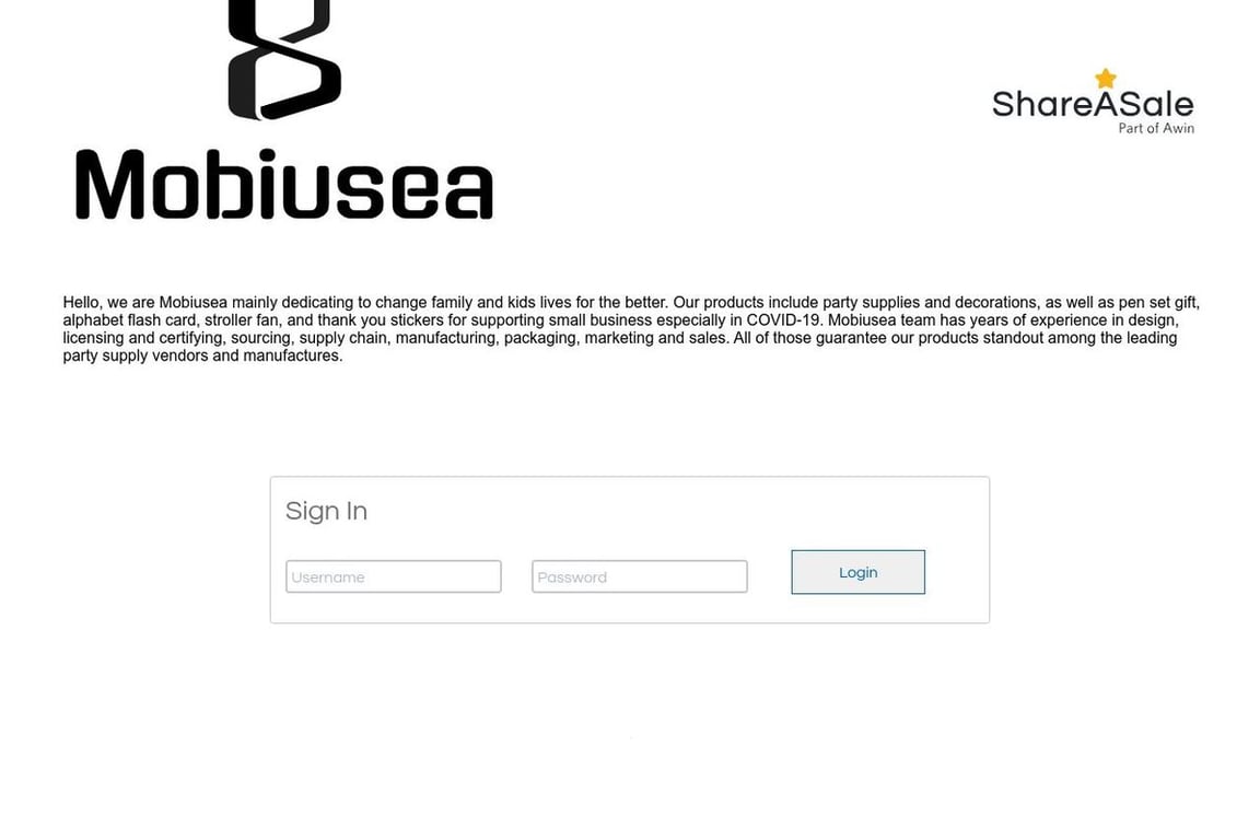 Mobiusea affiliate program signup page