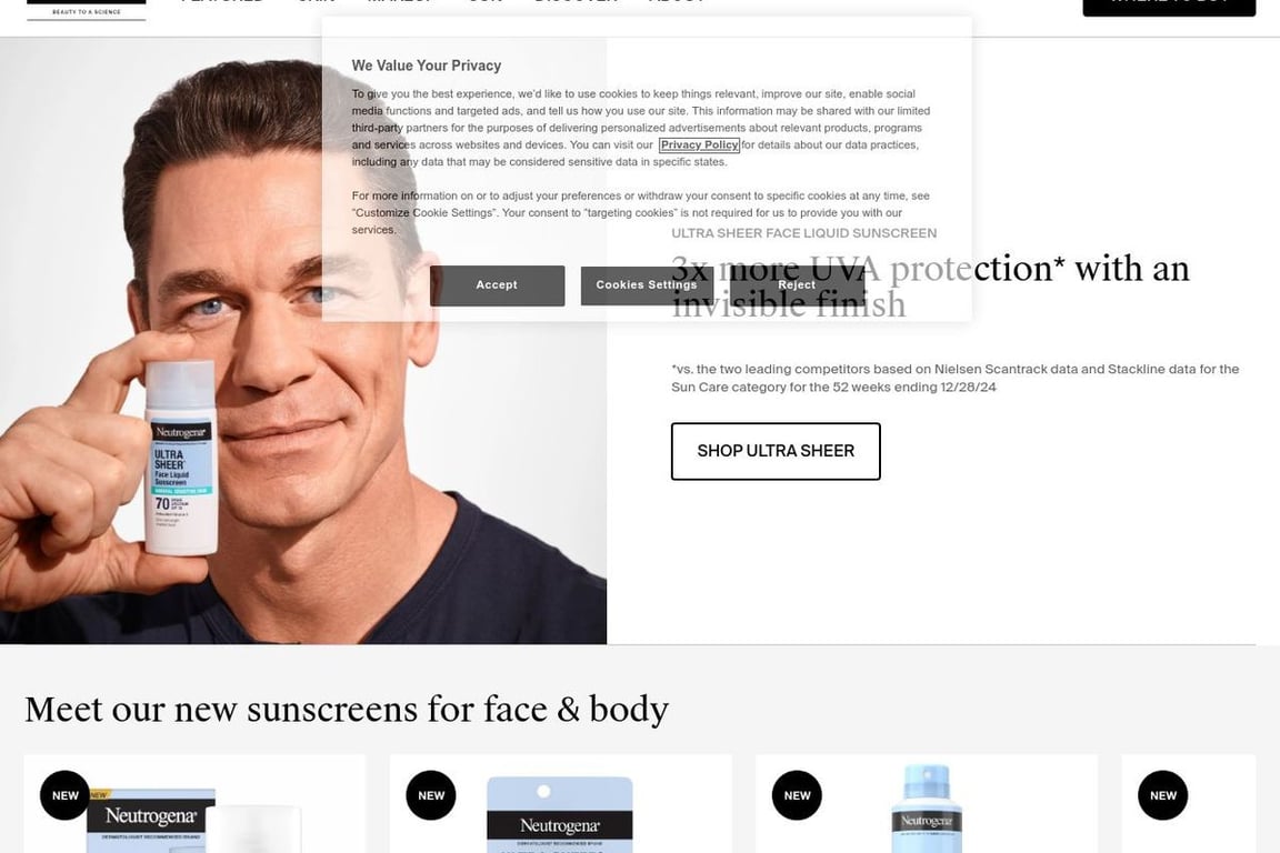 Neutrogena homepage