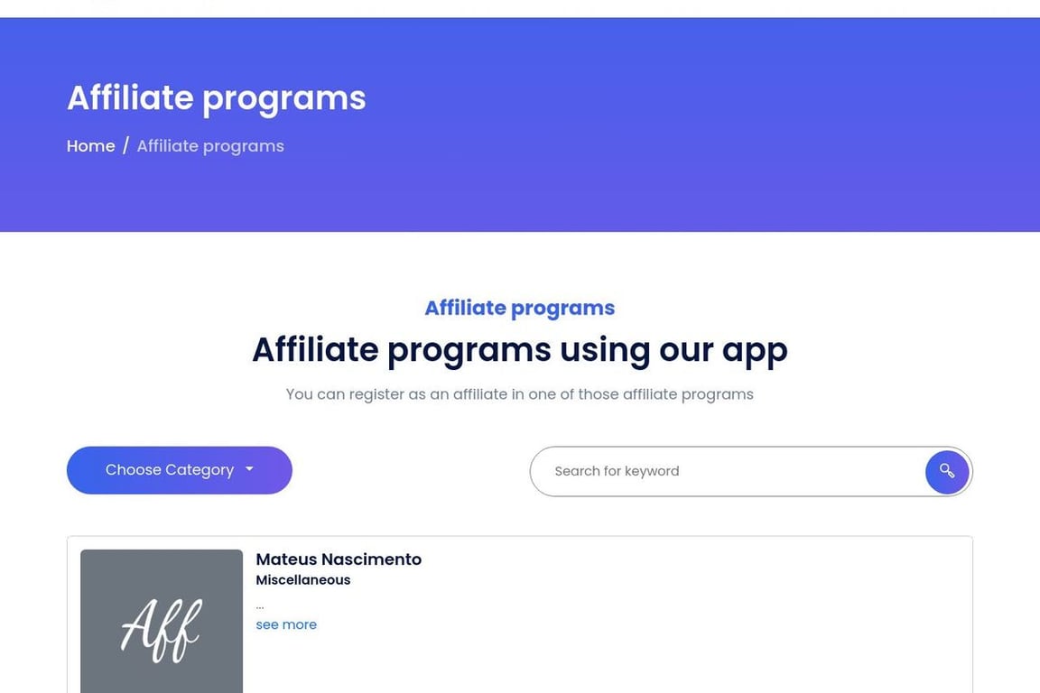 Alain Dupetit affiliate program signup page