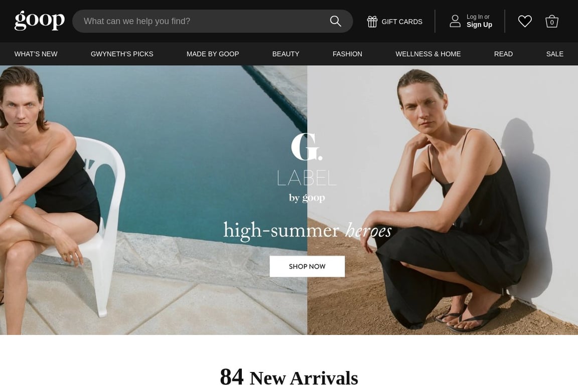 goop homepage