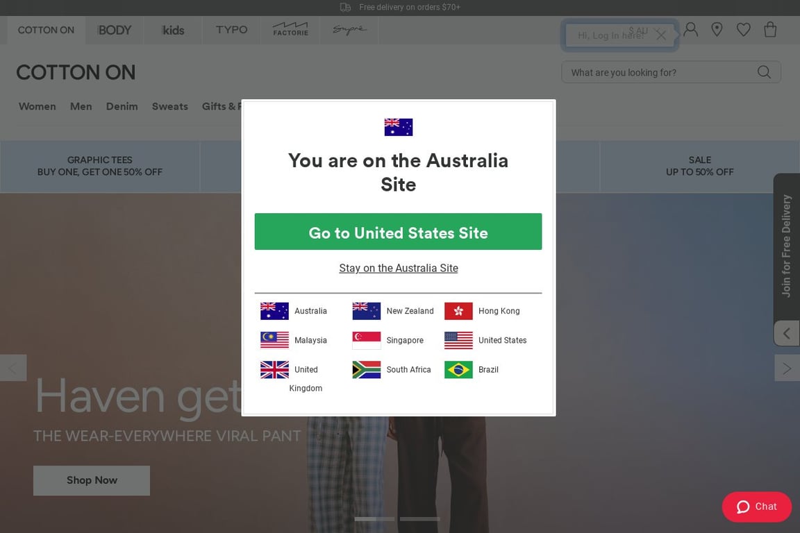 Cotton On (AU) homepage