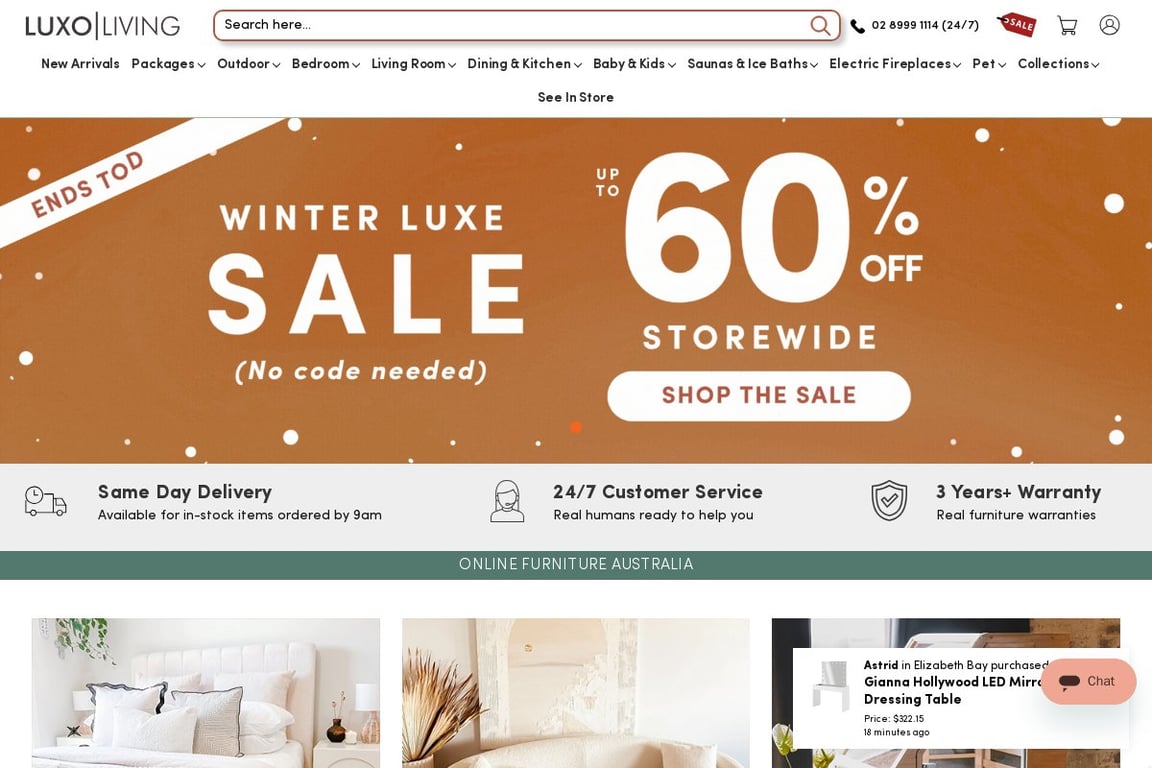 Luxo Living homepage