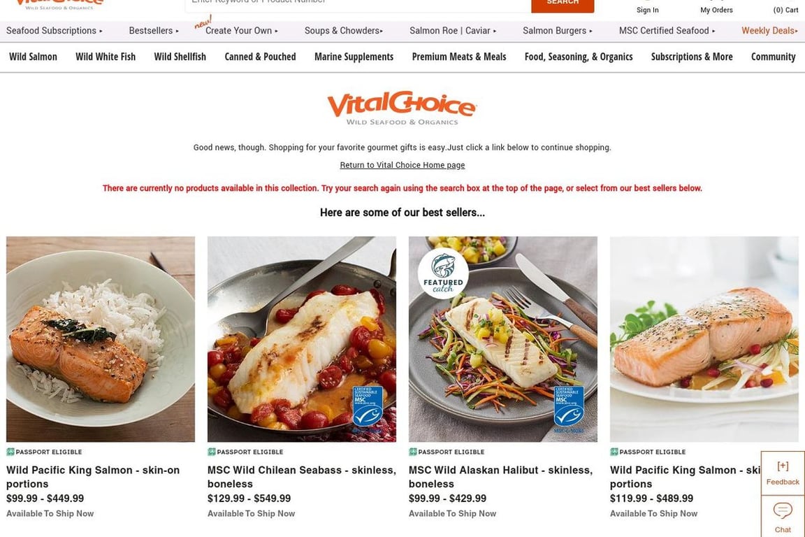 Vital Choice affiliate program signup page