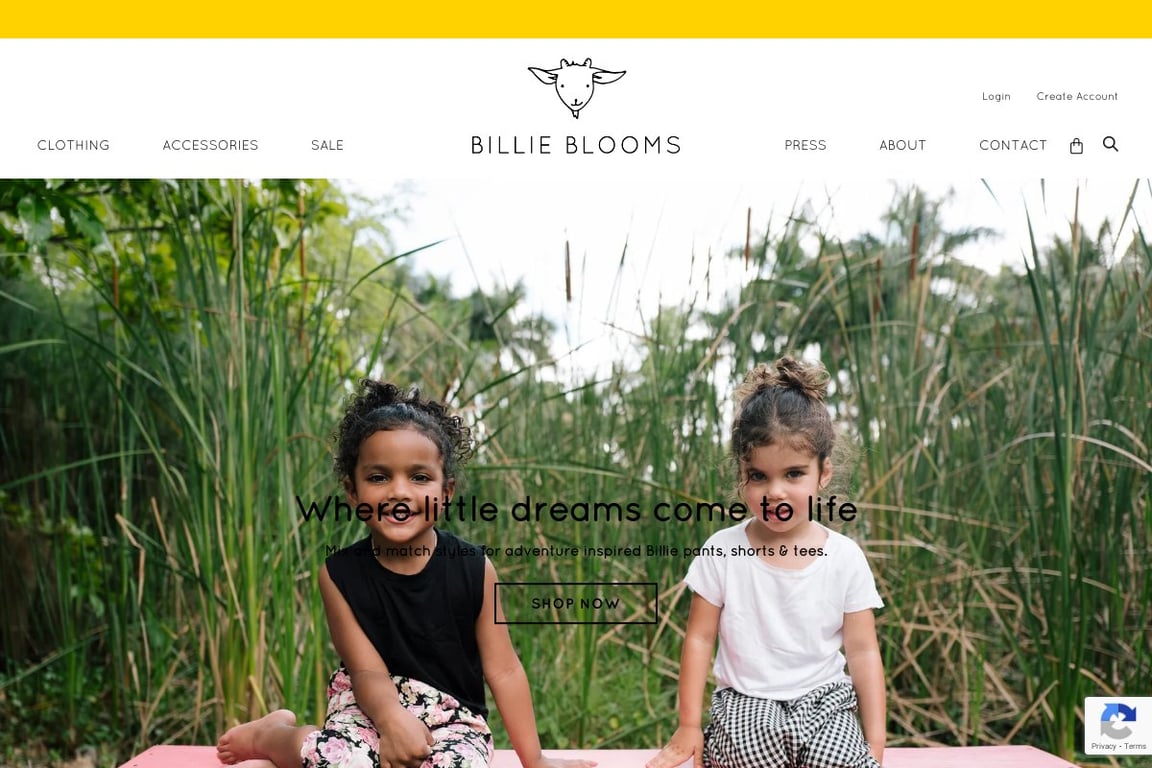 Billie Blooms homepage
