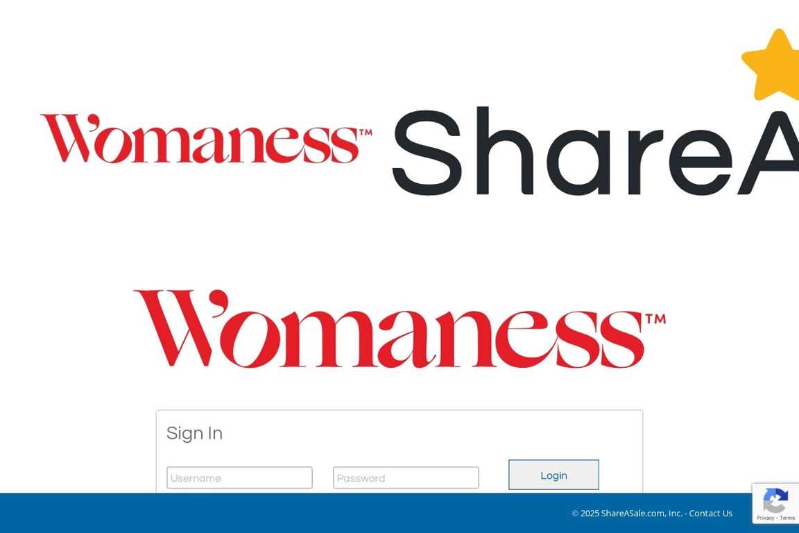 Womaness affiliate program signup page