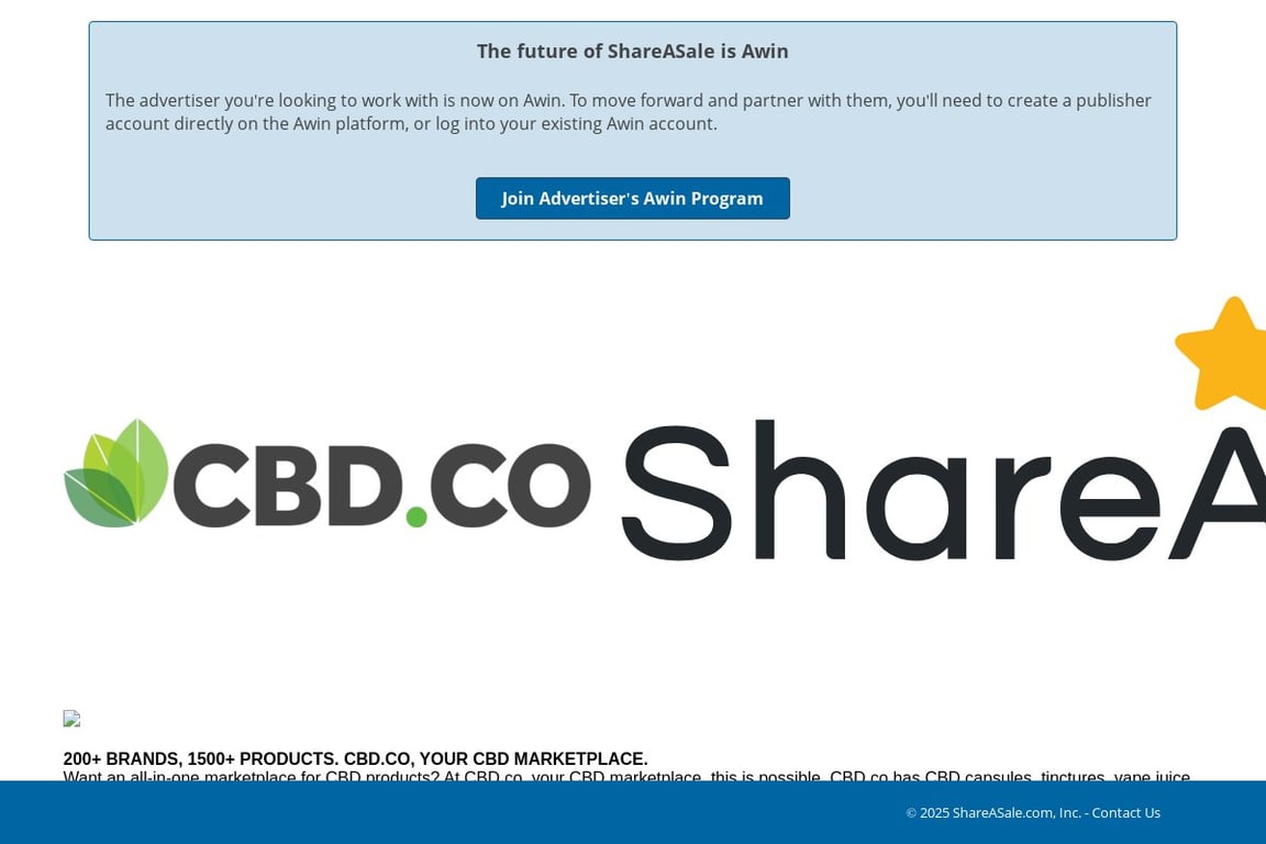 CBD.co affiliate program signup page