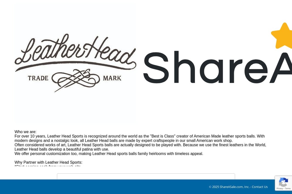 Leather Head Sports affiliate program signup page