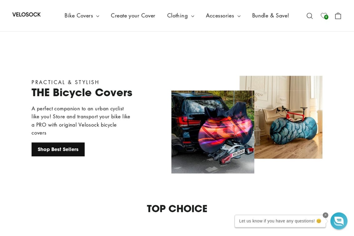 Velosock homepage