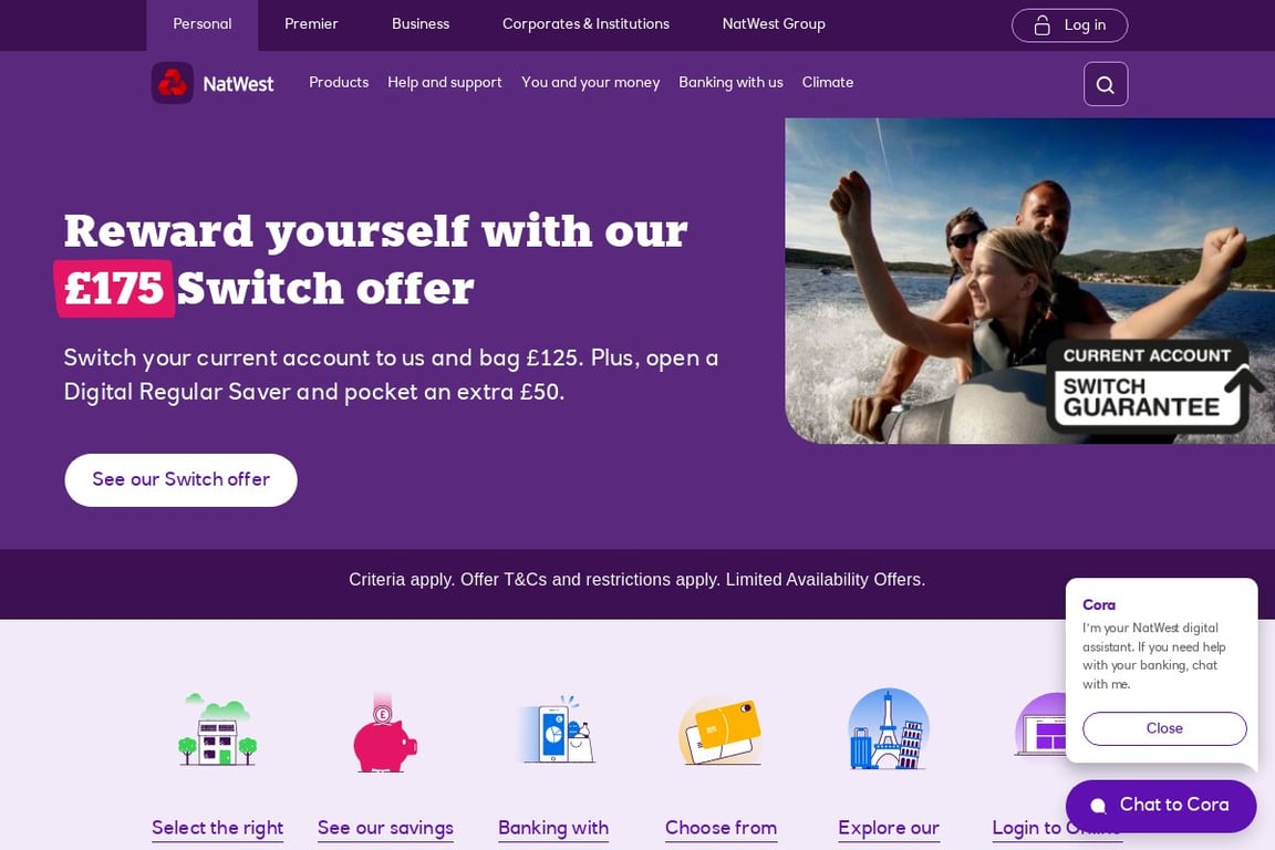 NatWest homepage