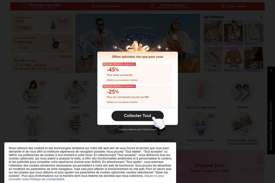 SHEIN FR homepage