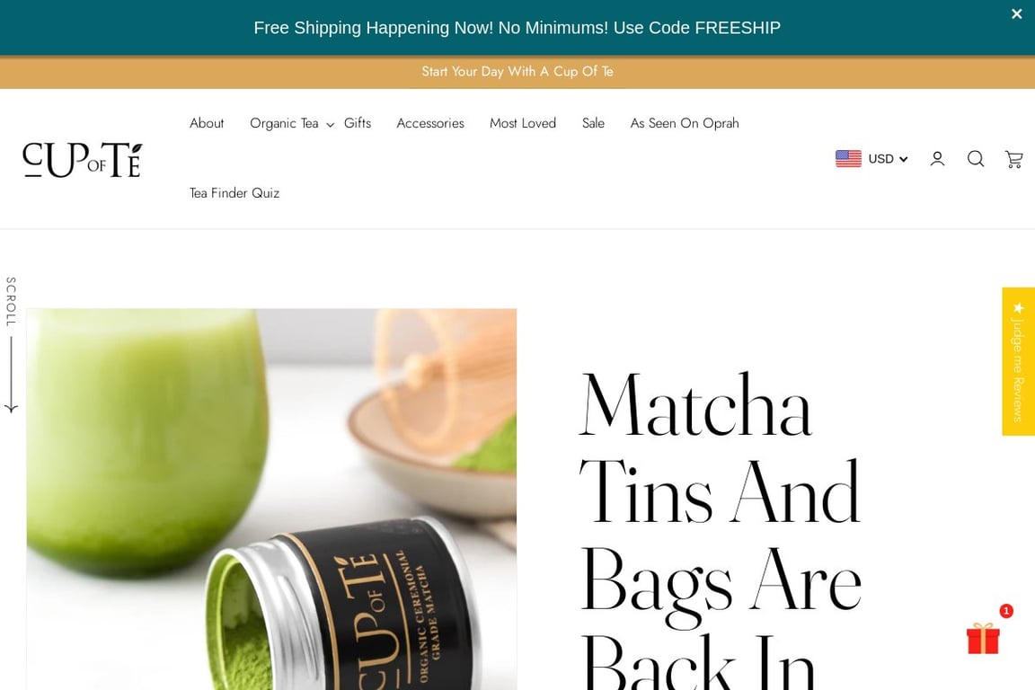 Cup of Te homepage