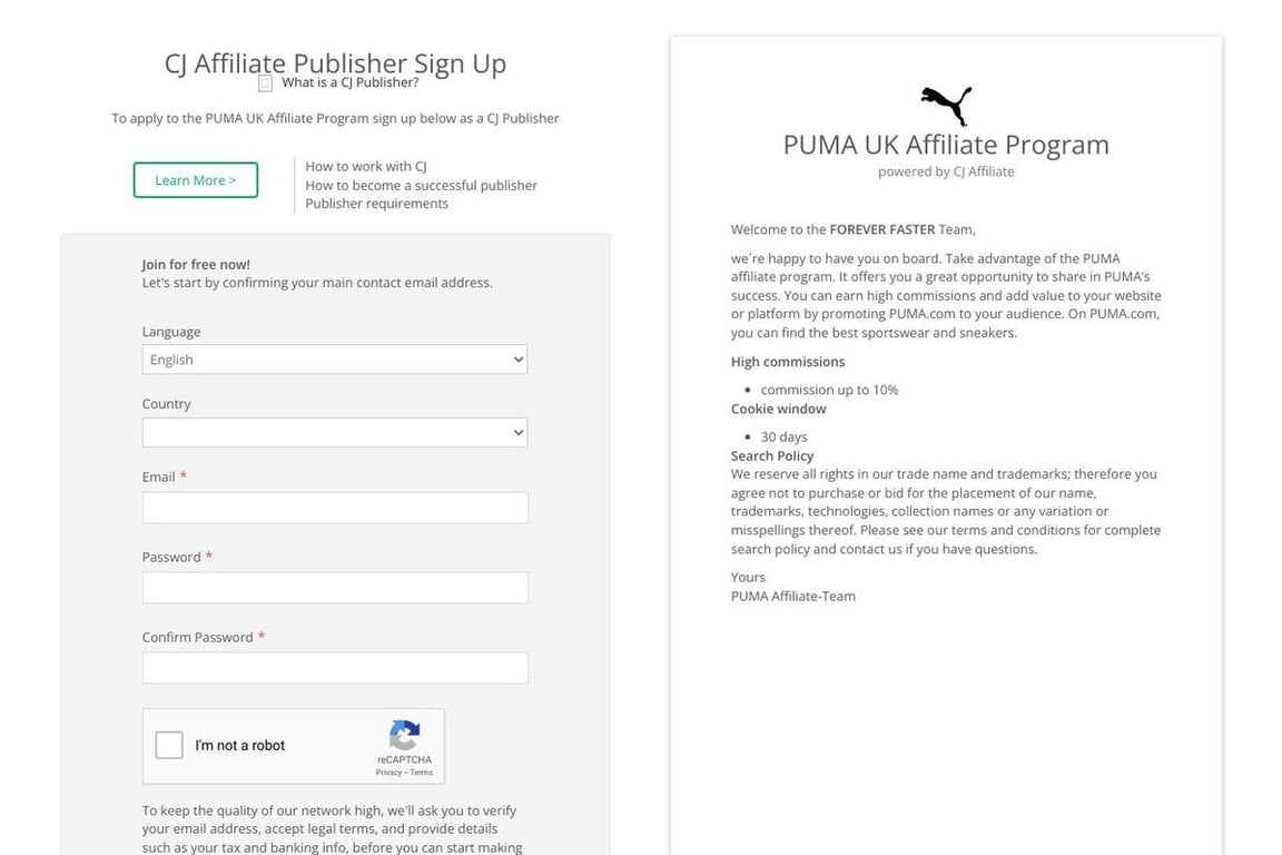 Puma deals sign up