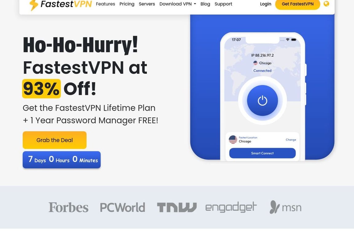 FastestVPN homepage