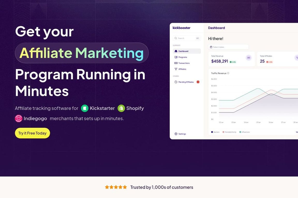 Kickbooster homepage