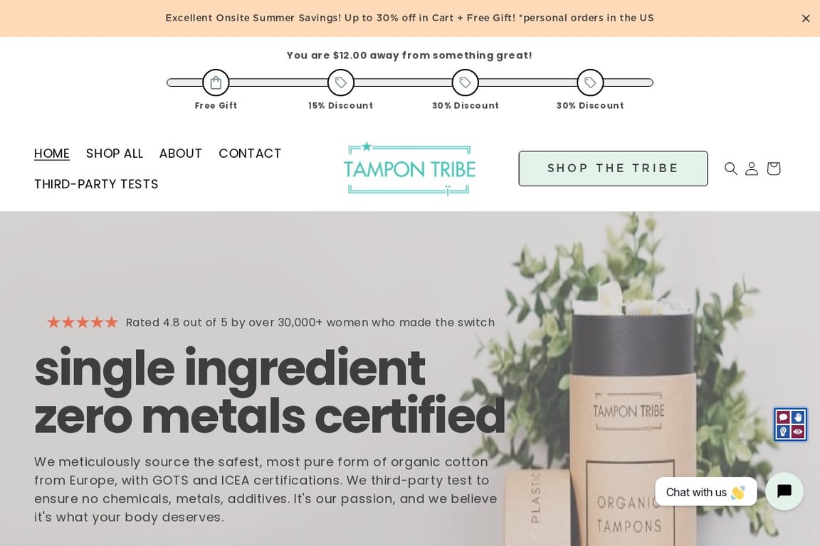 Tampon Tribe homepage