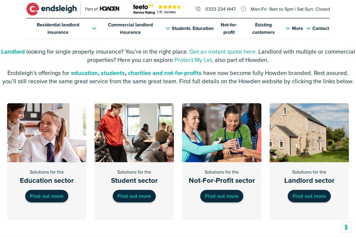 Endsleigh homepage