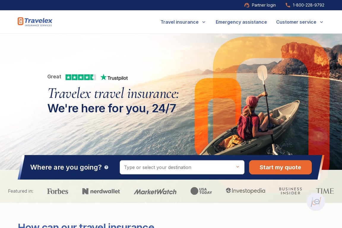 Travelex homepage