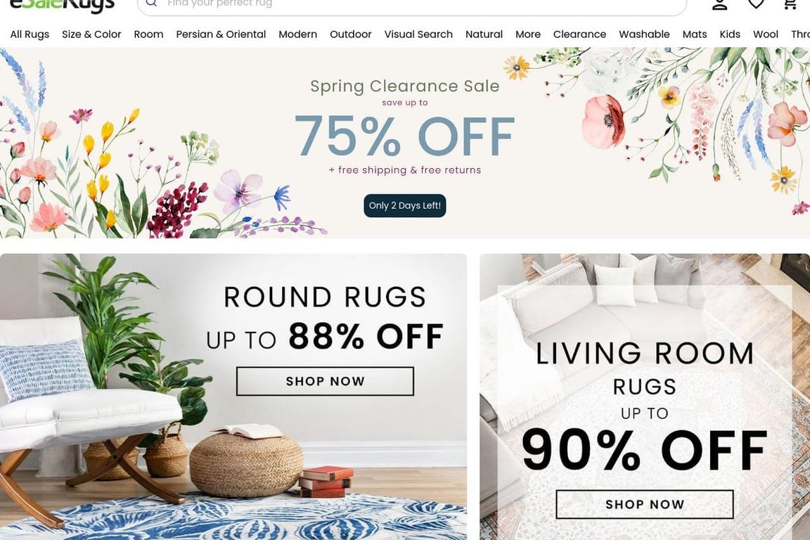 ESaleRugs homepage