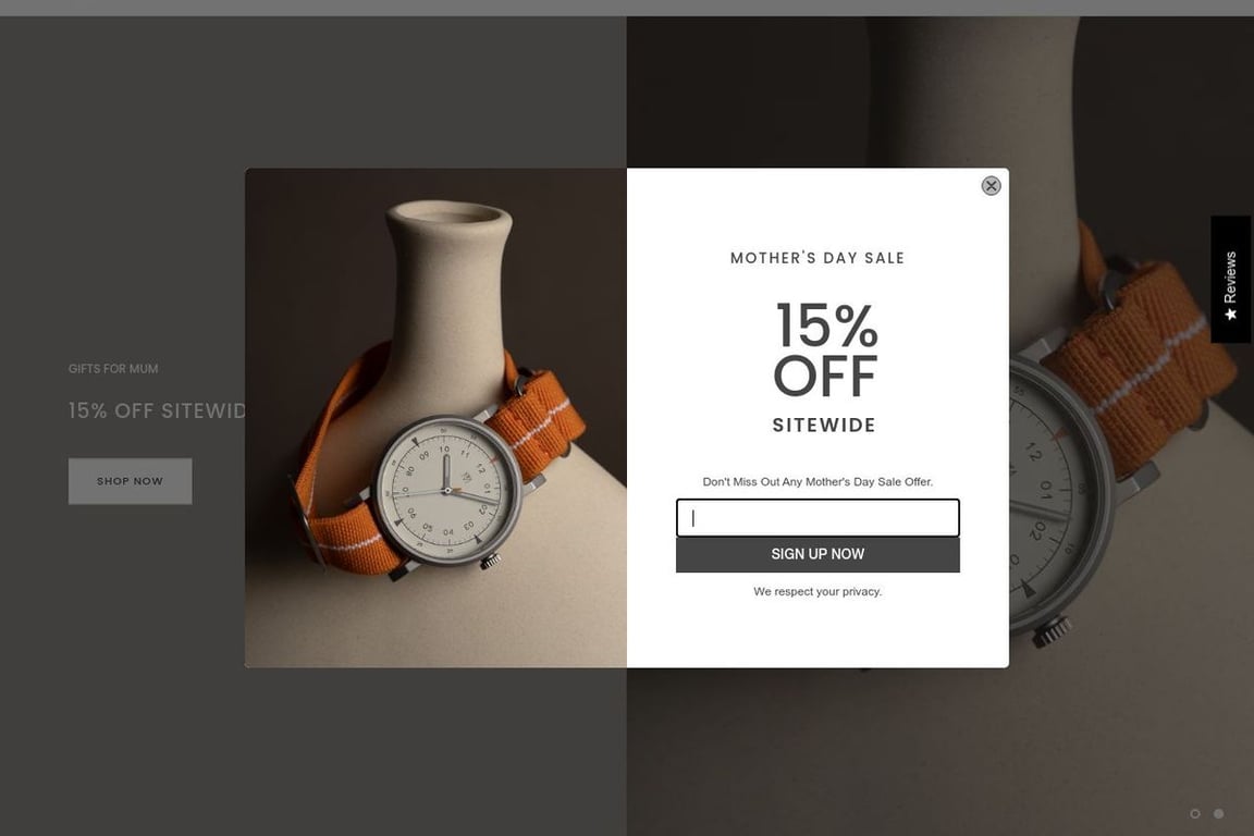 Maven Watches homepage