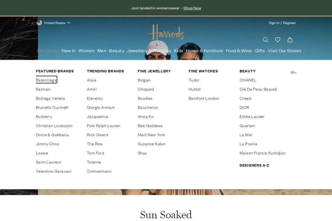 Harrods affiliate program signup page