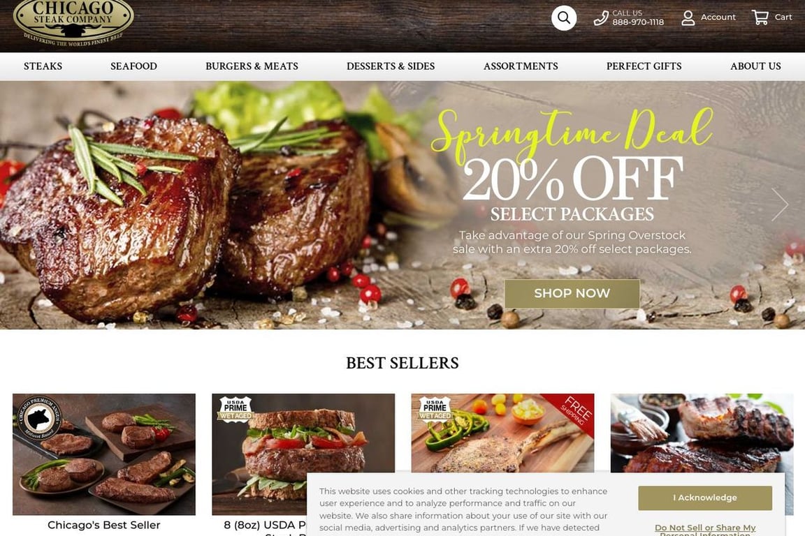 Chicago Steak Company homepage