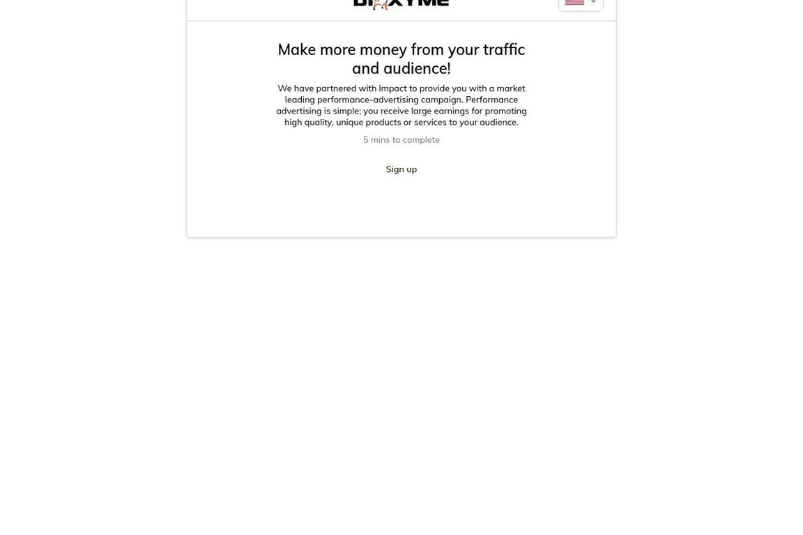 Dioxyme affiliate program signup page