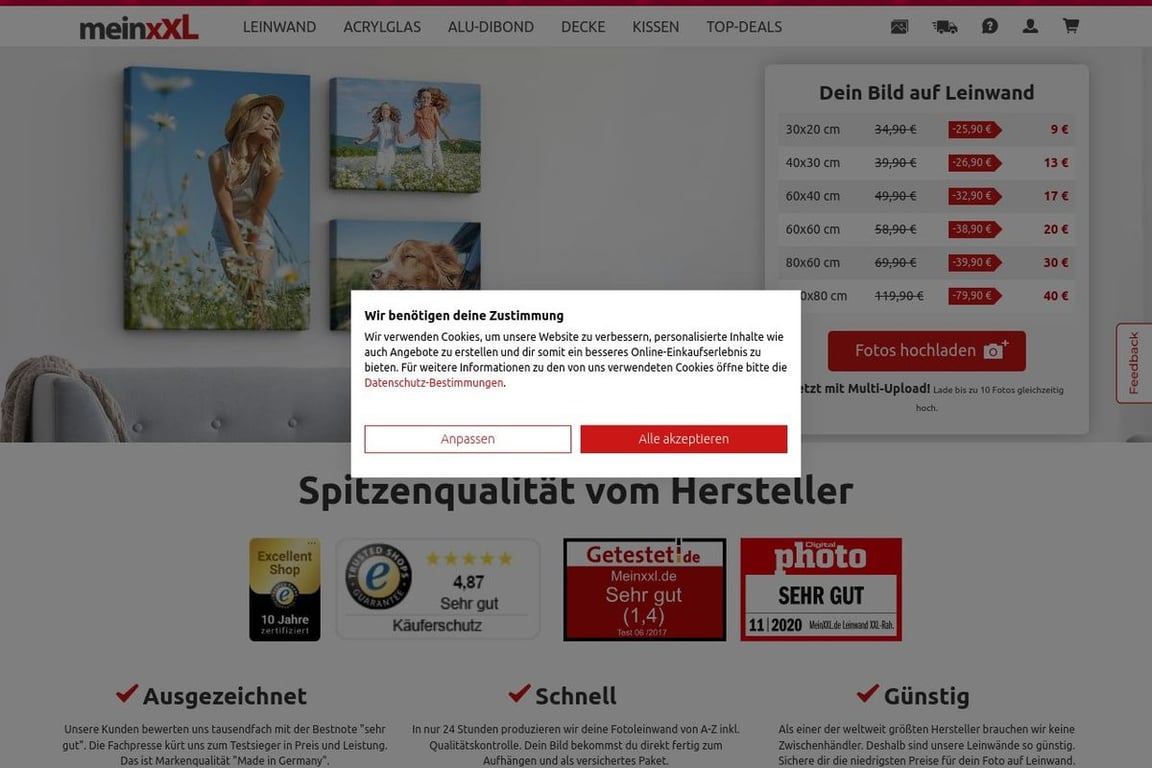 Meinxxl homepage