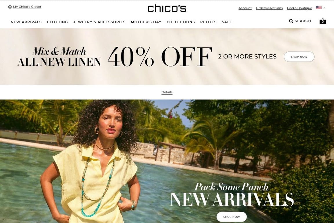Chico’s homepage