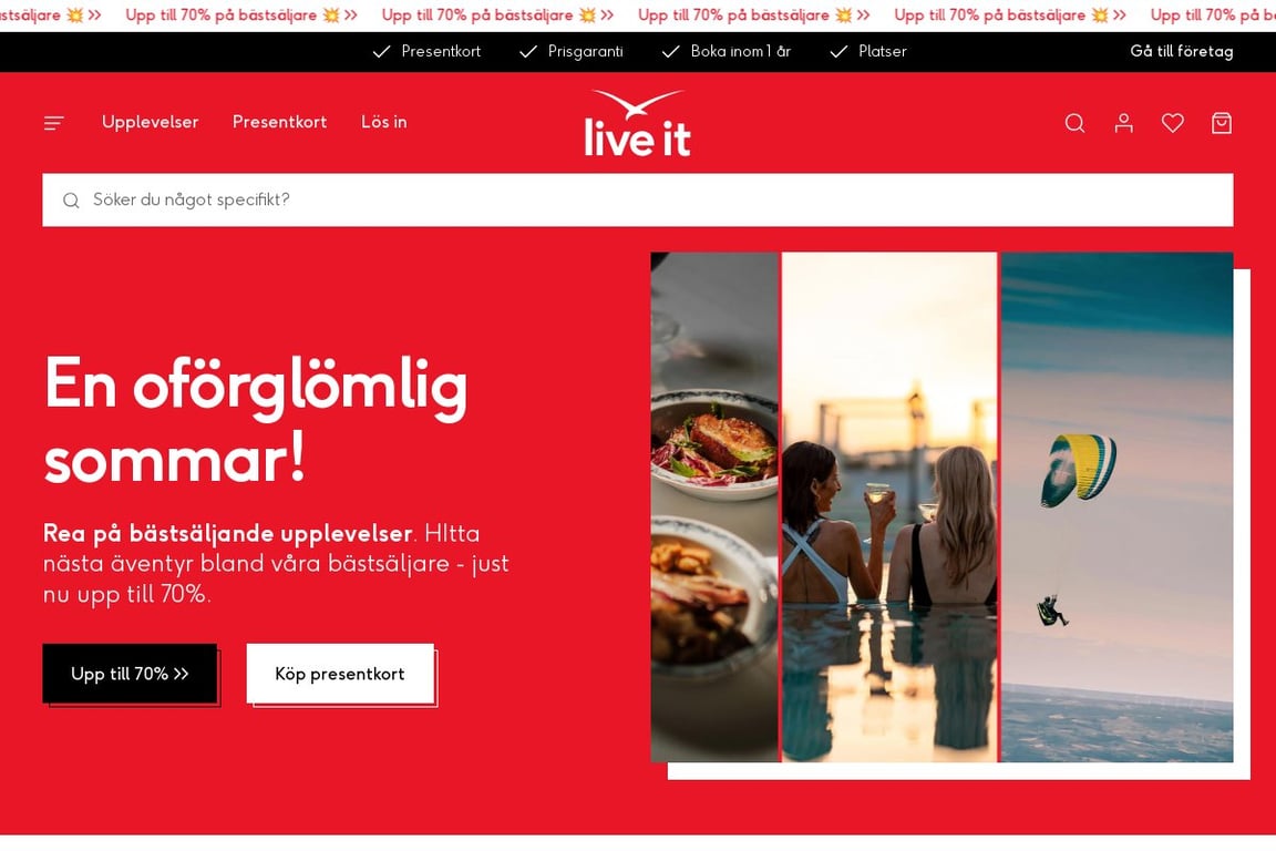 Live it homepage