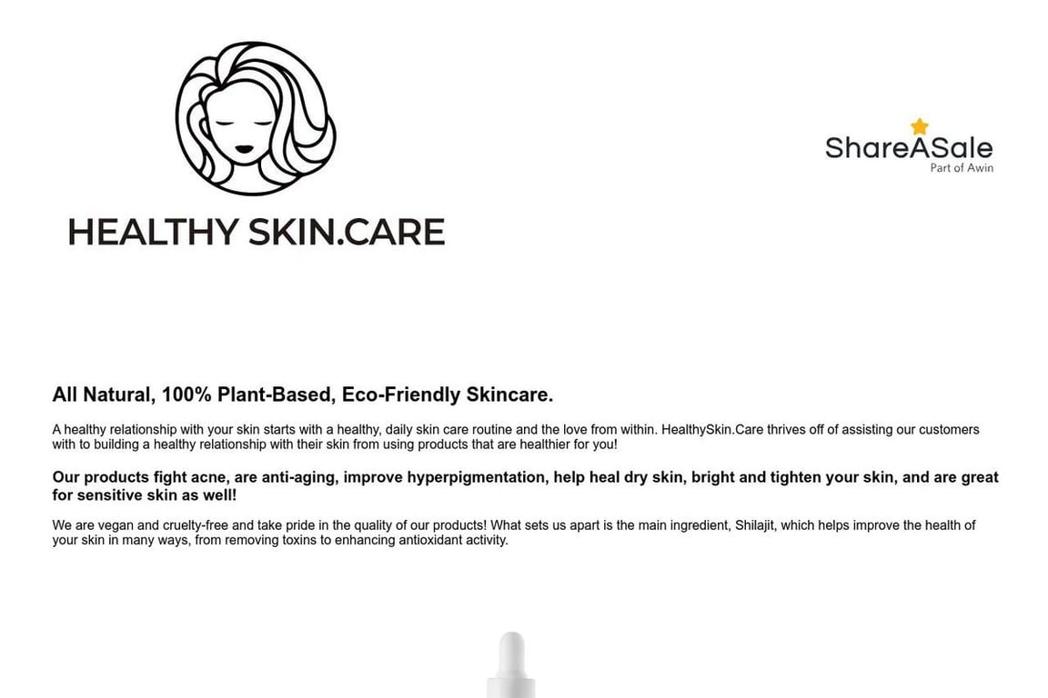 HealthySkin.Care affiliate program signup page