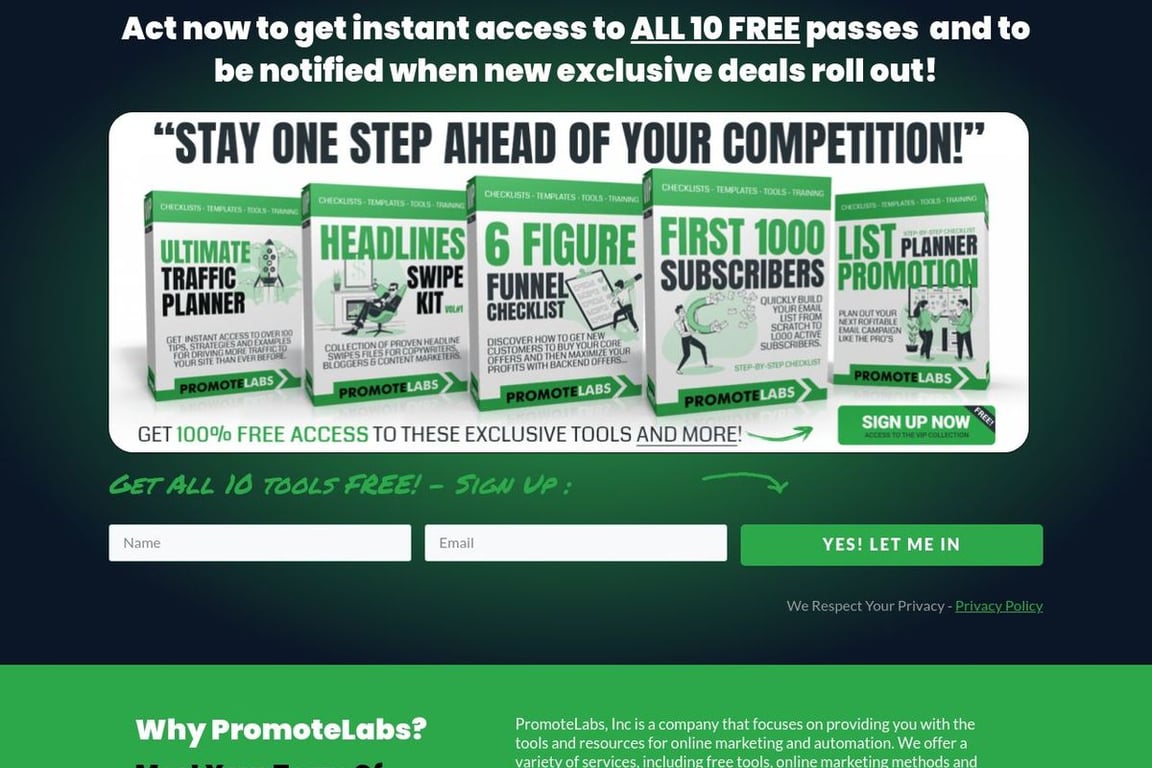 Promote Labs homepage