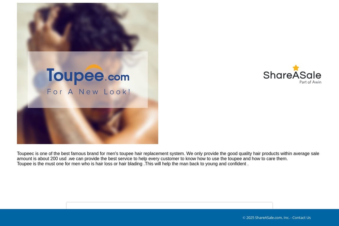 Toupee.com affiliate program signup page