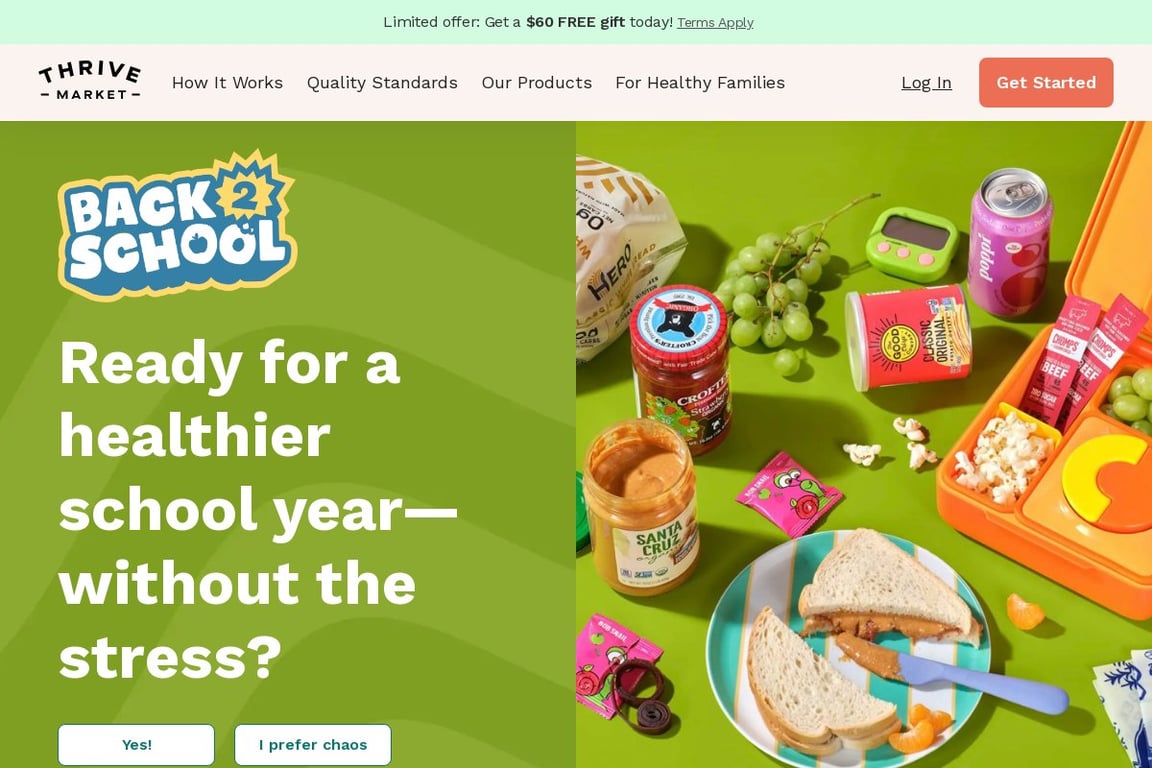 Thrive Market homepage