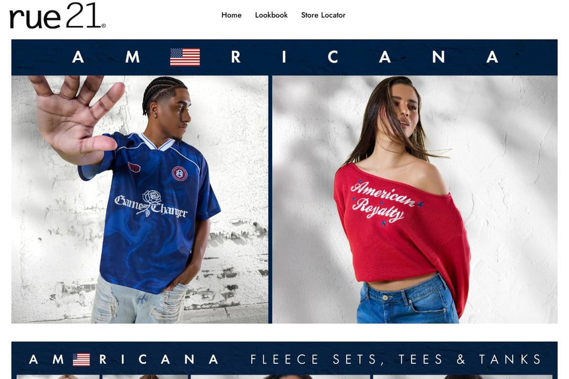Rue21 homepage