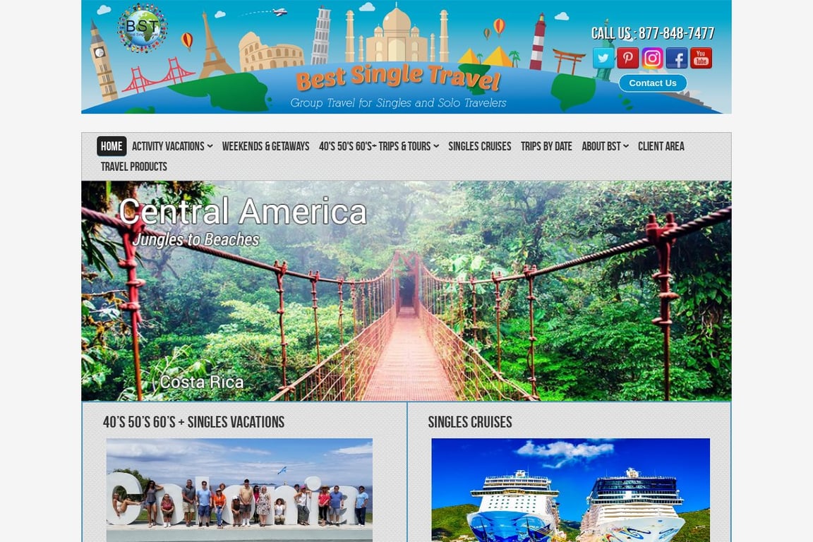 Best Single Travel homepage
