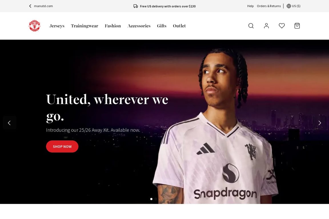Manchester United Direct homepage