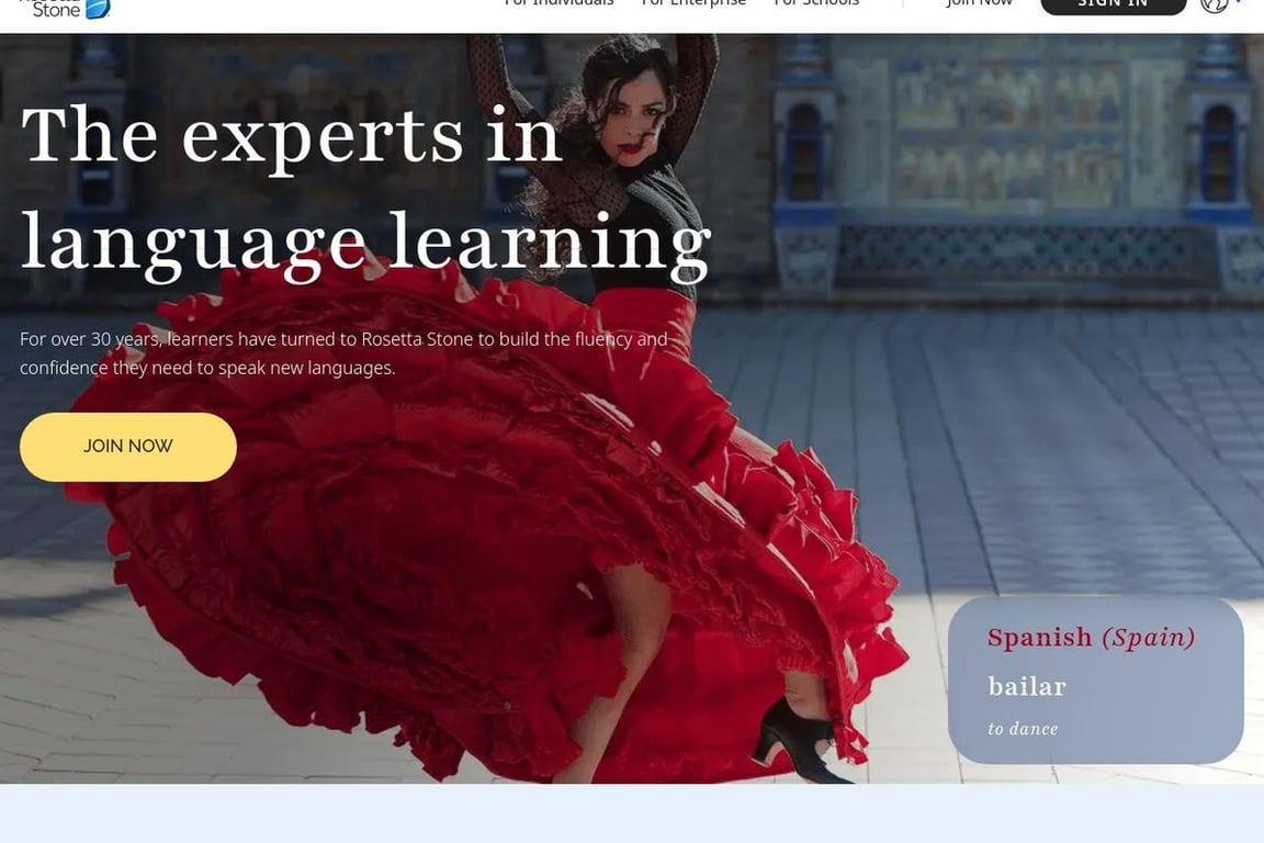 Rosetta Stone homepage