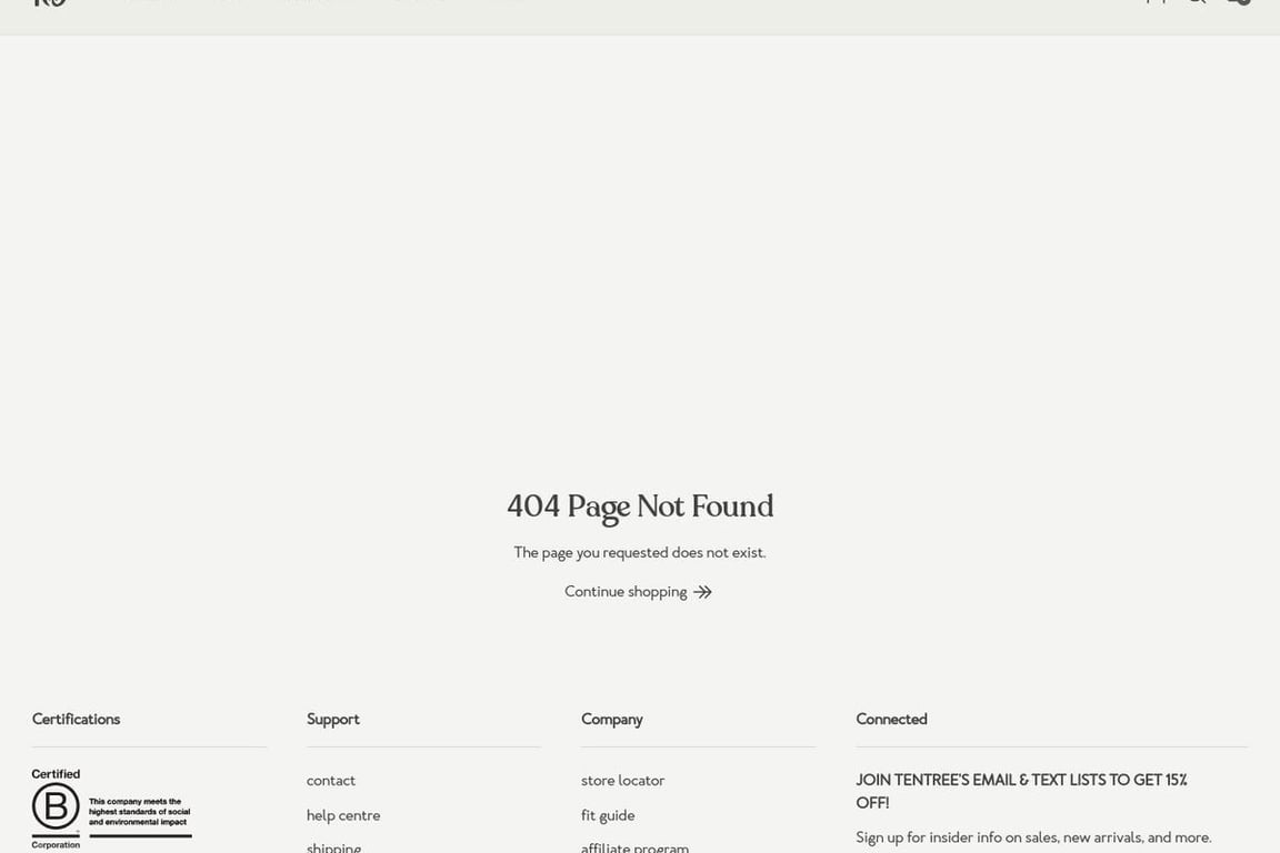 Tentree affiliate program signup page