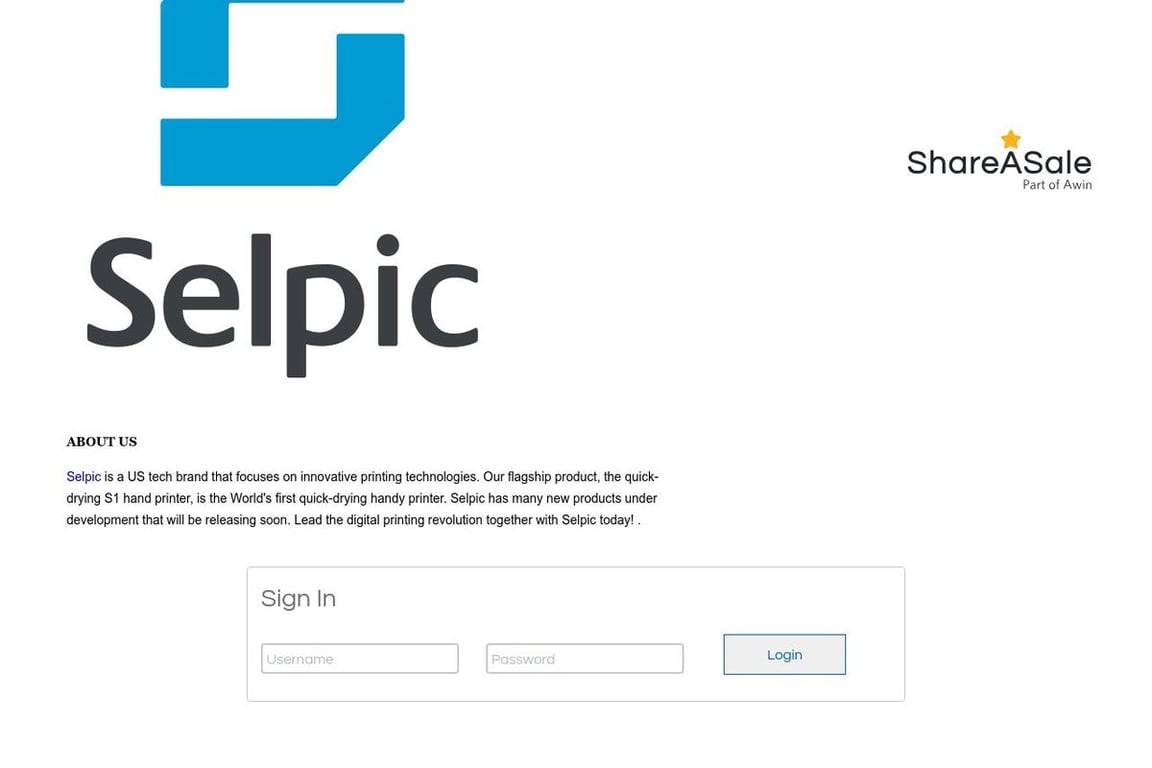 Selpic affiliate program signup page