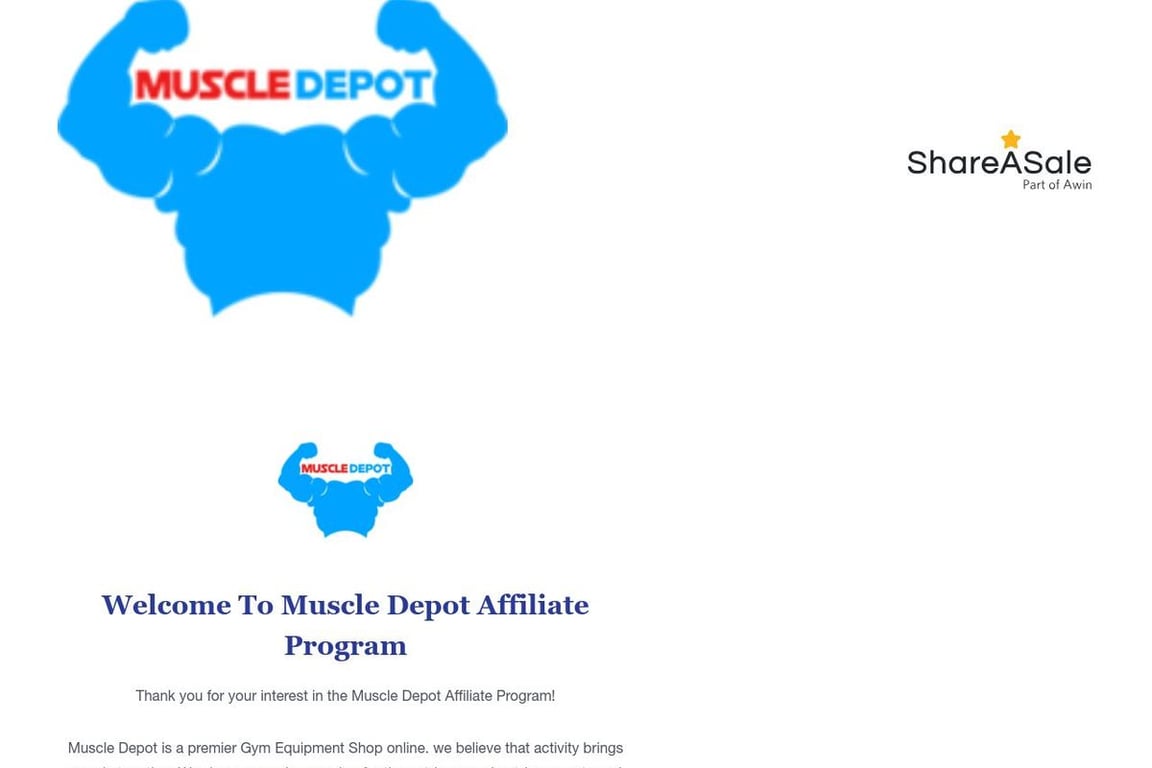 Muscle Depot affiliate program signup page