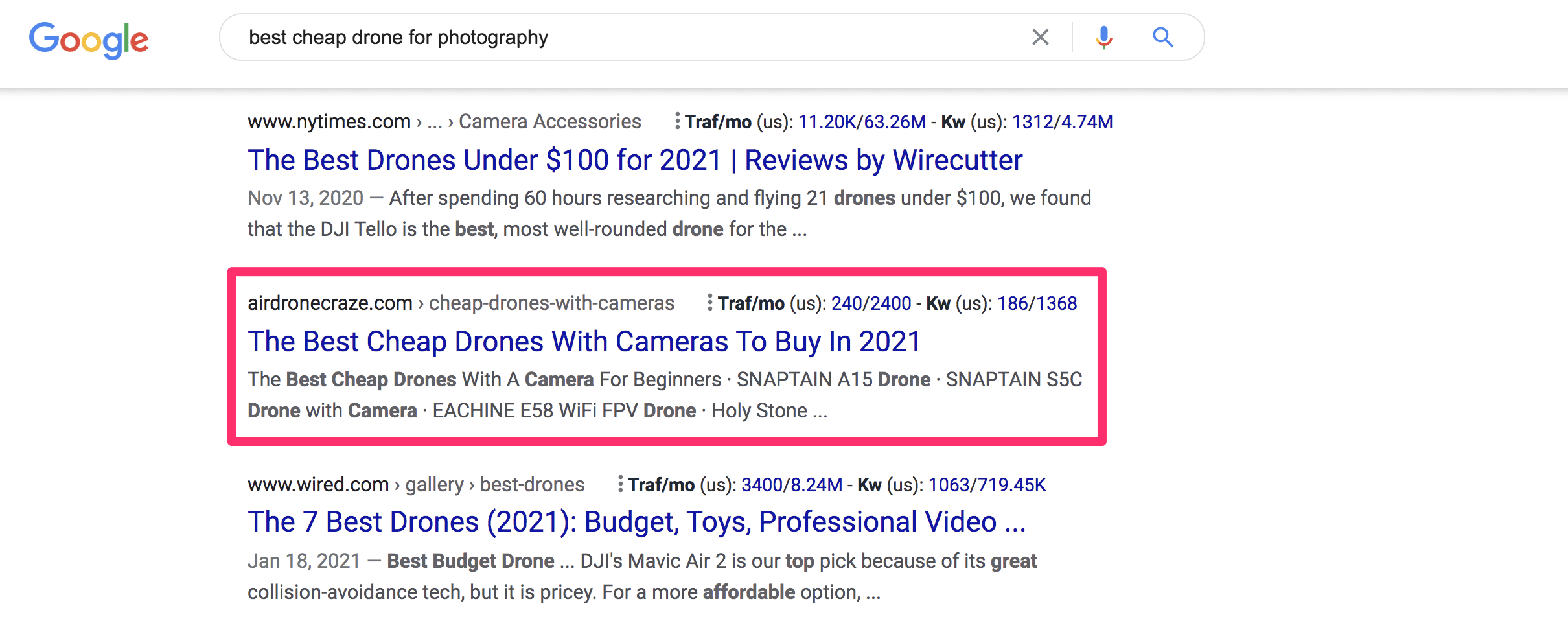low domain ranked sites appearing in the serps