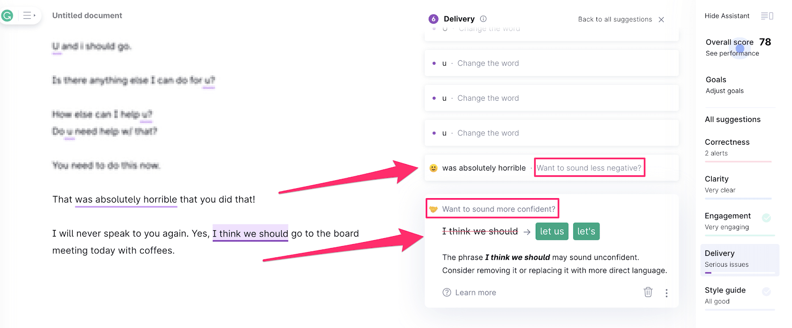 how the grammarly review tone detector shows you if you're striking the right tone