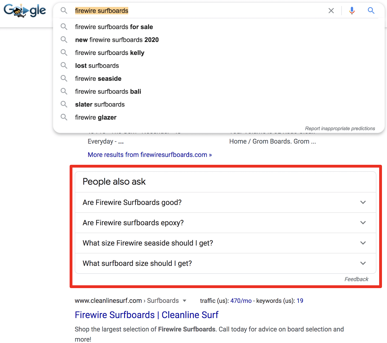 google people also ask example