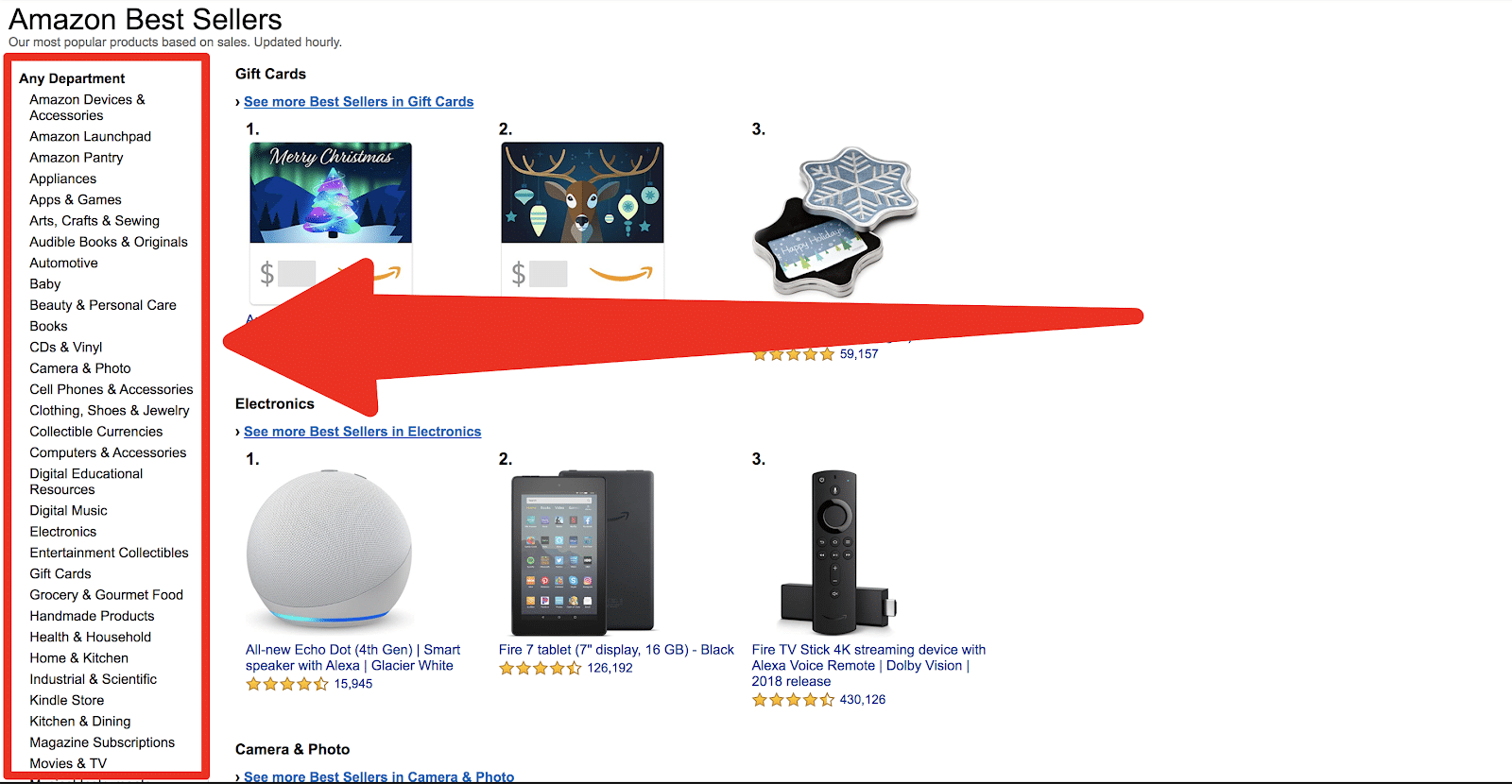 amazon best sellers page