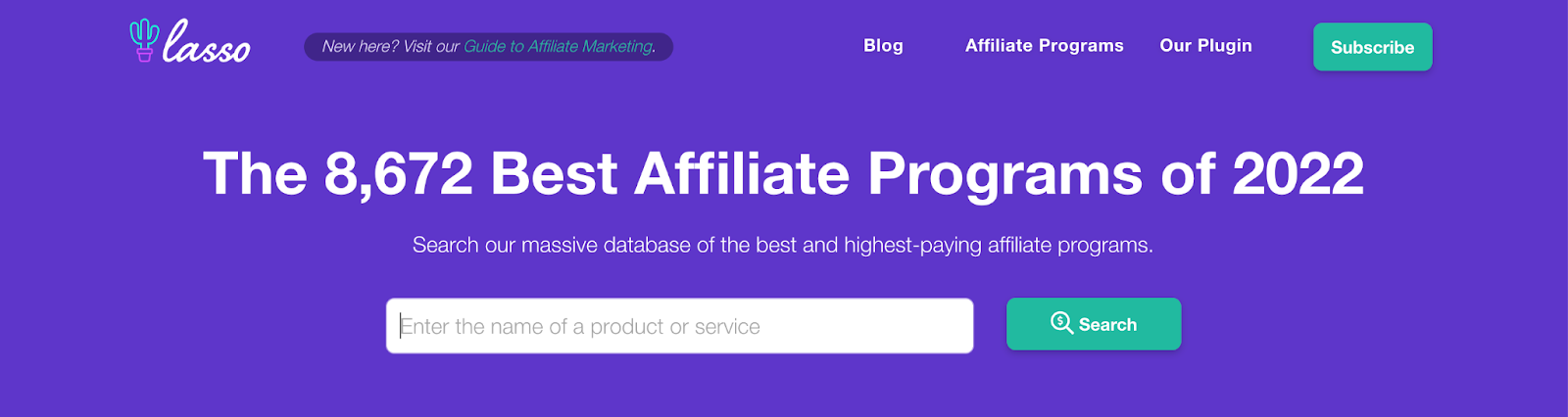lasso affiliate program database search page