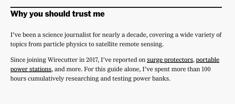 Wirecutter why trust us section for increasing trust and conversions in product reviews