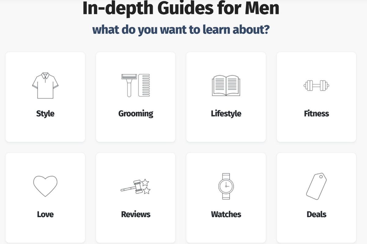 The Adult Man Affiliate Website Example Category Page
