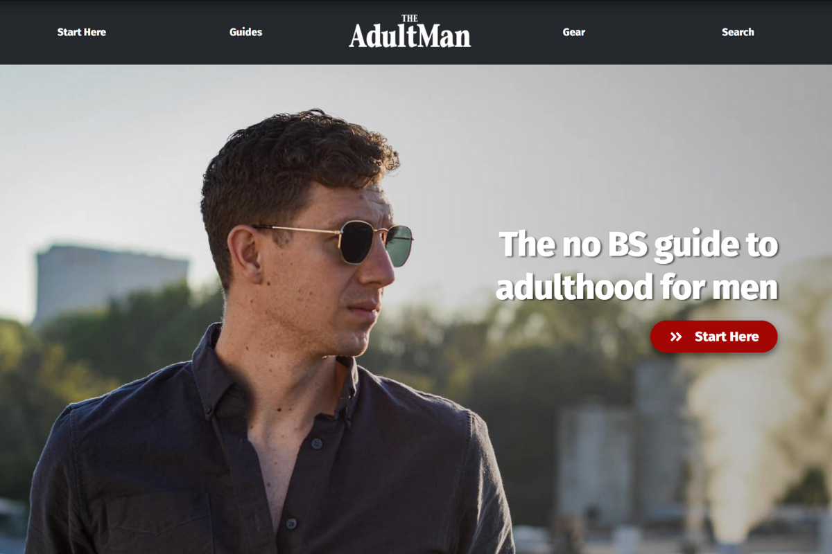 The Adult Man Affiliate Website Example Homepage