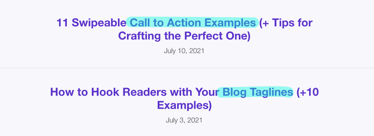 examples of headlines with keyword in title tag from lasso blog