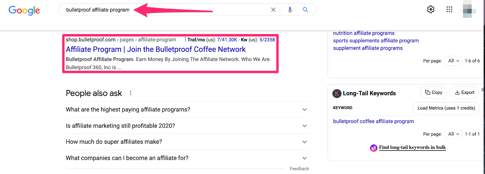 searching for affiliate programs using google